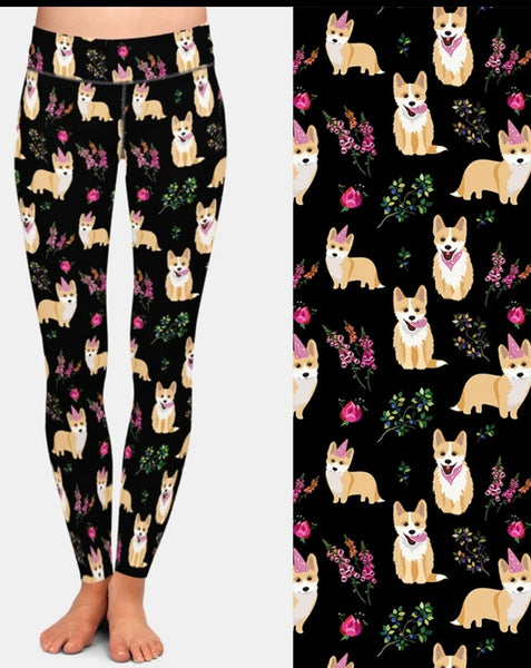 Unicorn Pembroke Welsh Corgi Dog Breed Ladies Leggings