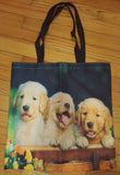 Golden Retriever Dog Puppy Tote Bag, School Book Bag