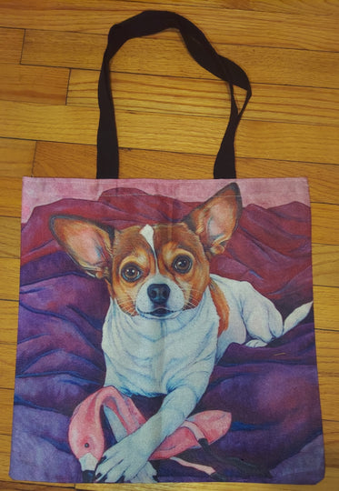 I love you a bunch Chihuahua  Dog Tote Bag, School Book Bag and Matching Makeup Case