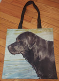 Black Lab Labrador Retriever Dog Tote Bag, School Book Bag