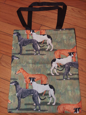 Greyhound Dog Tote Bag, School Book Bag