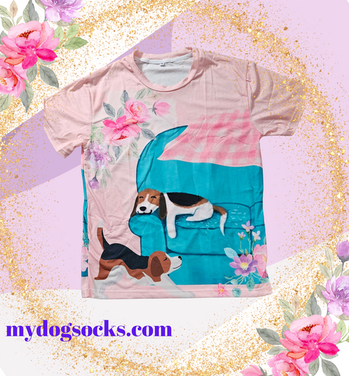 Naptime Beagle Puppy Dog Ladies T-shirt Blouse