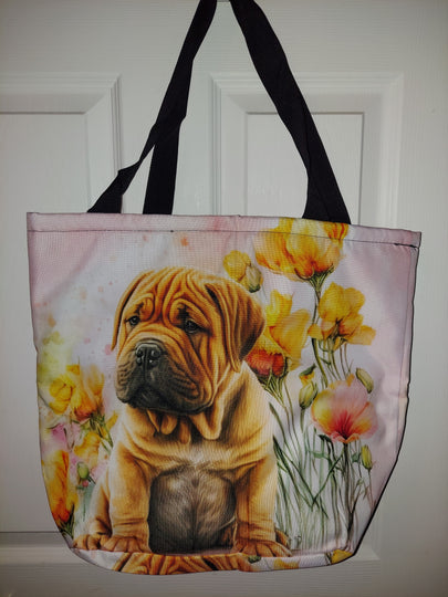 2 Designs / Chinese Shar Pei Dog Breed Theme Ladies Purse Tote Carry-All Bag