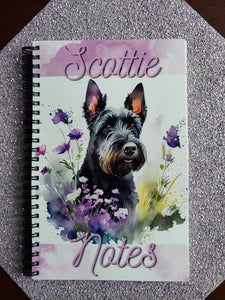 Scottish Terrier Scottie Dog Blank Notebook Journal Planner Book and matching notecards