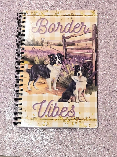 Border Scotch Collie Herding Puppy Dog Blank Notebook Journal Planner Book Diary