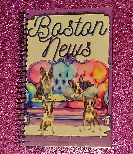 Boston Terrier Puppy Dog Blank Notebook Journal Planner Book Diary