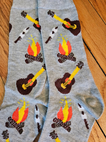 Camping Campfire guitar marshmallows sing along S'mores Women's socks
