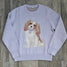 New Cavalier King Charles Spaniel Puppy Dog Purple Ladies Knit Sweater