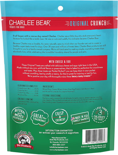 Charlee Bear — Grain Free Crunch, Beary Tasty Dog Treats! resealable 8 oz, 5 flavor options, Bacon & Blueberry, Beef & Cheese, Cheese & Egg, Peanut Butter & Banana, Turkey Sweet Potato & Cranberry
