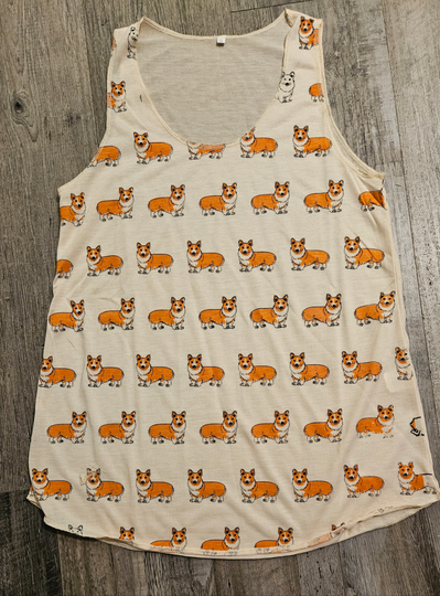 Pembroke Welsh Corgi Puppy Dog Summer Sleeveless T-shirt Blouse