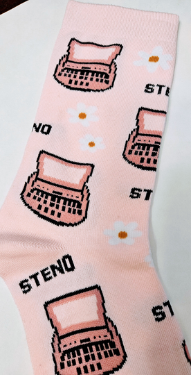 Steno Court Reporter Stenographer Ladies Novelty Socks  Two Designs Available