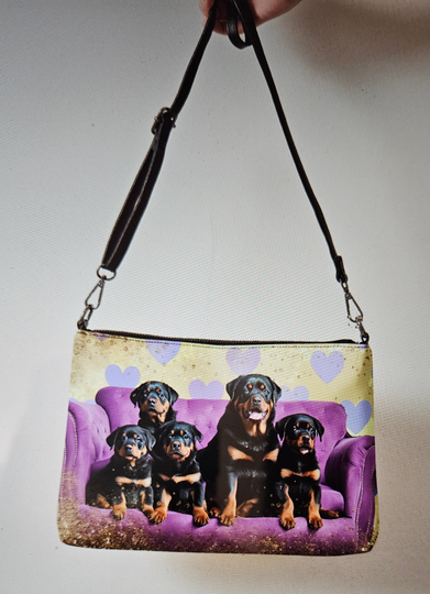 Ladies Rottweiler Working Dog Crossbody Purse Clutch Handbag