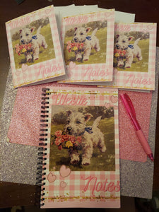 West Highland White Terrier Westie Dog Blank Notebook Journal Planner Book and matching notecards