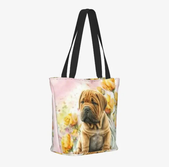 2 Designs / Chinese Shar Pei Dog Breed Theme Ladies Purse Tote Carry-All Bag