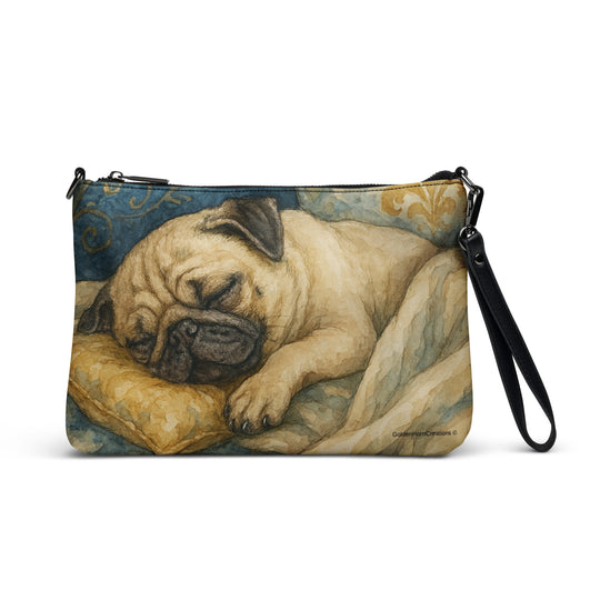 Pug Dog Crossbody Purse Clutch Handbag 2 Designs Available