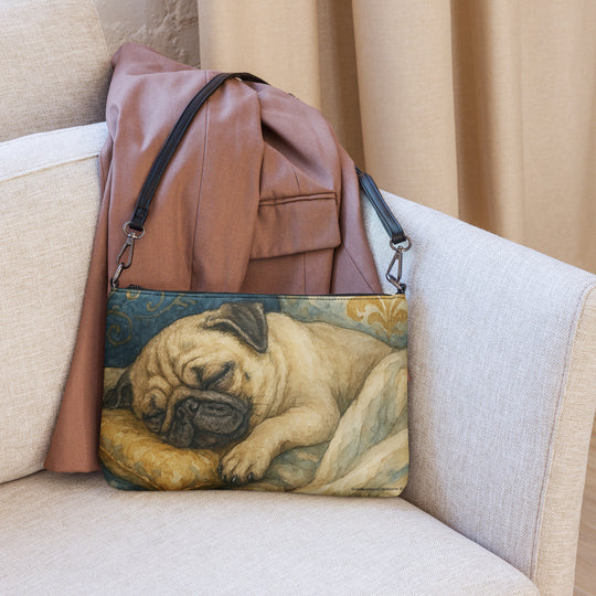 Pug Dog Crossbody Purse Clutch Handbag 2 Designs Available