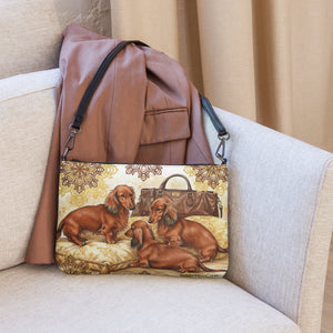 Dachshund Doxie Dog Crossbody Purse Clutch Handbag 2 Designs Available