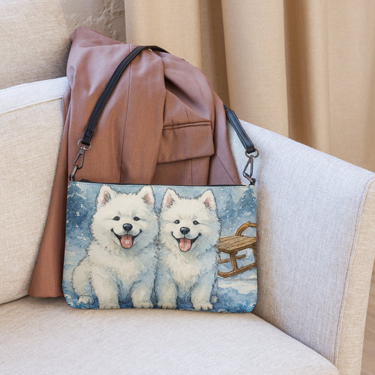 Samoyed Finnish Spitz American Eskimo Sled Dog Crossbody Purse Clutch Handbag