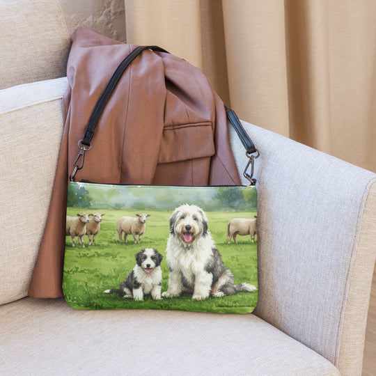 Old English Sheepdog Crossbody Purse Clutch Handbag