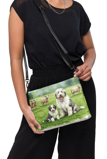 Old English Sheepdog Crossbody Purse Clutch Handbag
