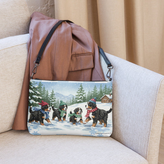 Bernese Mountain Dog Crossbody Purse Clutch Handbag