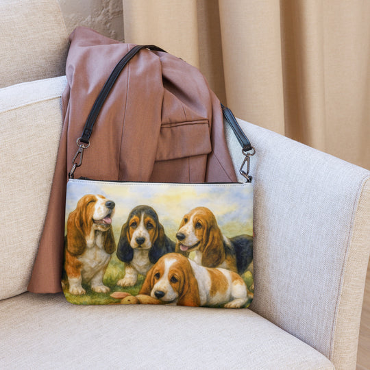 Basset Hound Dog Crossbody Purse Clutch Handbag