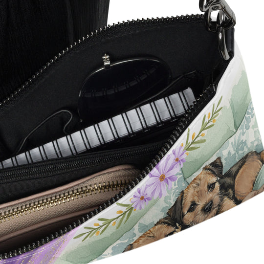 Border Terrier Dog and Otter Crossbody Purse Clutch Handbag