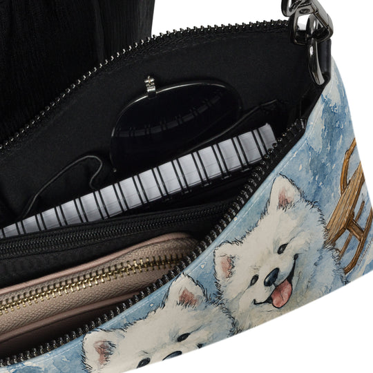 Samoyed Finnish Spitz American Eskimo Sled Dog Crossbody Purse Clutch Handbag