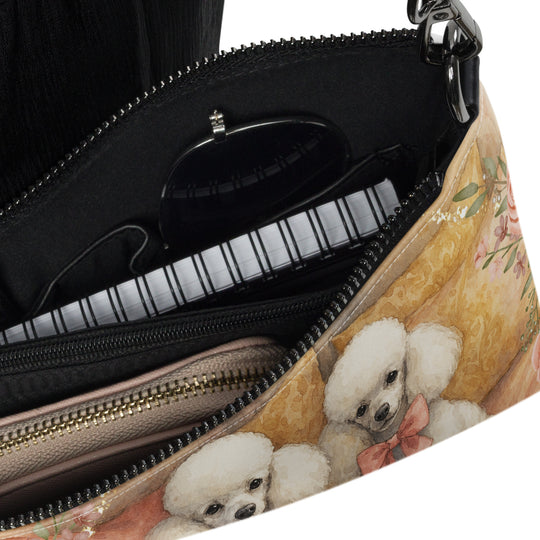 Minature Toy Poodle Dog Crossbody Purse Clutch Handbag