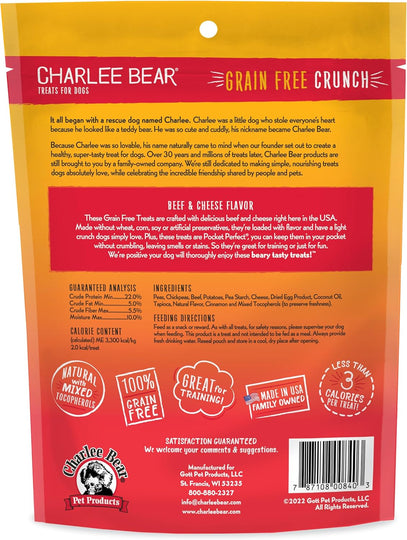 Charlee Bear — Grain Free Crunch, Beary Tasty Dog Treats! resealable 8 oz, 5 flavor options, Bacon & Blueberry, Beef & Cheese, Cheese & Egg, Peanut Butter & Banana, Turkey Sweet Potato & Cranberry