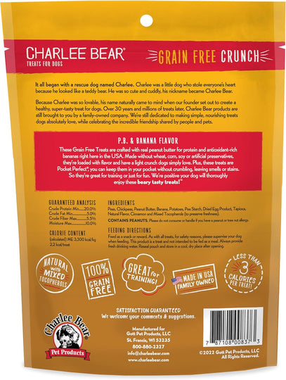Charlee Bear — Grain Free Crunch, Beary Tasty Dog Treats! resealable 8 oz, 5 flavor options, Bacon & Blueberry, Beef & Cheese, Cheese & Egg, Peanut Butter & Banana, Turkey Sweet Potato & Cranberry