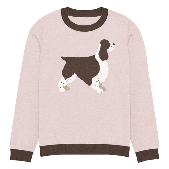 English Springer Spaniel Hunting Dog Ladies Pink Sweater Made to Order