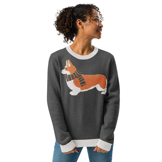 Scarfed Cozy Winter Pembroke Welsh Corgi Dog Ladies Sweater Made to Order