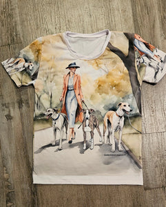Greyhound Whippet Sighthound Dog Ladies Shirt Blouse FS 5 Sizes Brand New
