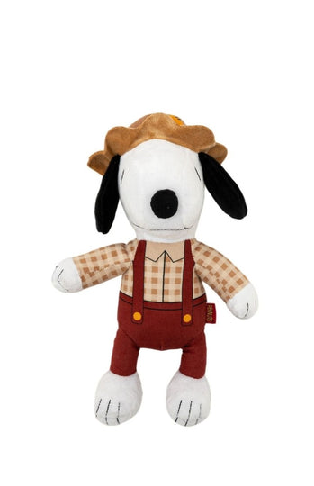 Peanuts 9 Inch Halloween Thanksgiving Fall Snoopy Scarecrow Dog Toy Squeaky Plush Fabric Officially Licensed