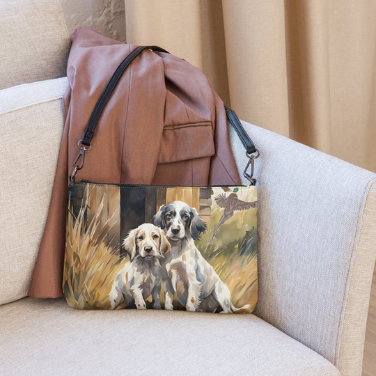 Ladies English Setter Hunt Dog Crossbody Purse Clutch Handbag