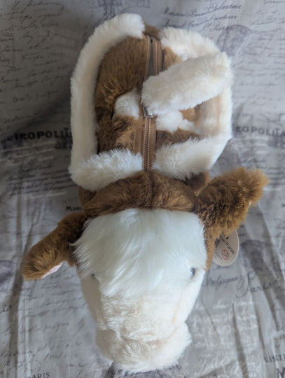 Brown Cow Guernsey Cattle Farm Animal Plush Handbag Purse Zippered Top Children Toy