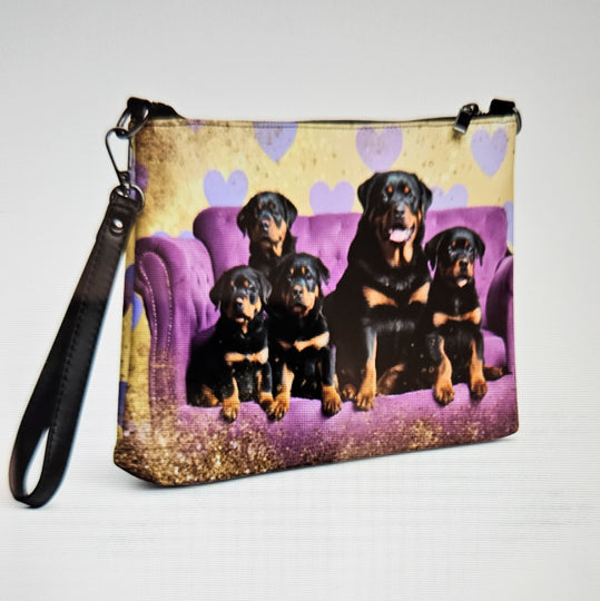 Ladies Rottweiler Working Dog Crossbody Purse Clutch Handbag