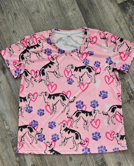 Borzoi Russian Wolfhound Dog Ladies T-shirt Blouse