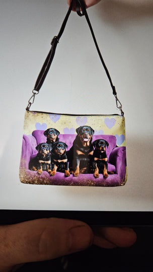 Ladies Rottweiler Working Dog Crossbody Purse Clutch Handbag