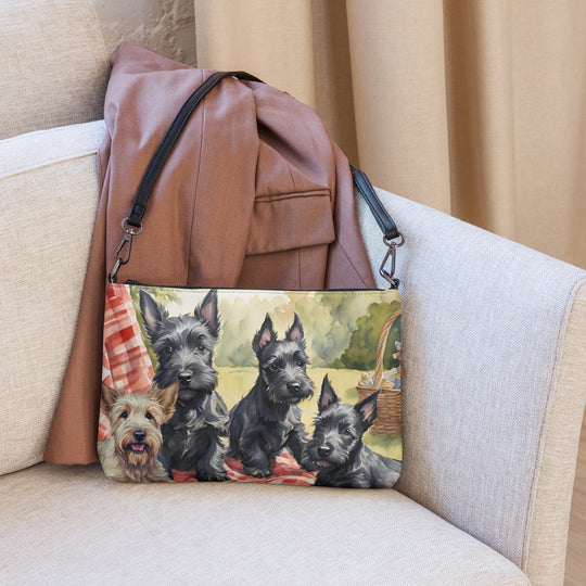 Ladies Scottish Terrier Scottie Puppy Dog Crossbody Purse Clutch Handbag