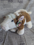 Brown Cow Guernsey Cattle Farm Animal Plush Handbag Purse Zippered Top Children Toy