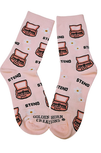 Steno Court Reporter Stenographer Ladies Novelty Socks  Two Designs Available