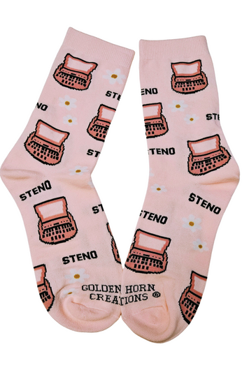 Steno Court Reporter Stenographer Ladies Novelty Socks  Two Designs Available