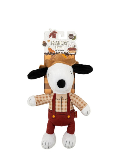 Peanuts 9 Inch Halloween Thanksgiving Fall Snoopy Scarecrow Dog Toy Squeaky Plush Fabric Officially Licensed