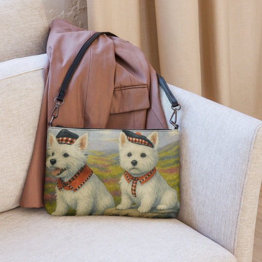 Ladies West Highland White Terrier Westie Dog Crossbody Purse Clutch Handbag 3 Designs Available
