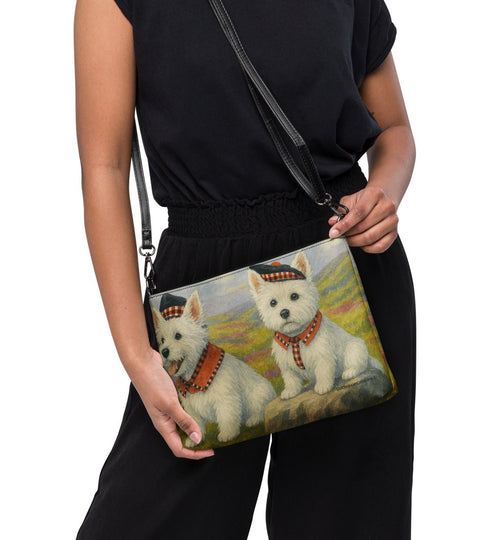 Ladies West Highland White Terrier Westie Dog Crossbody Purse Clutch Handbag 3 Designs Available