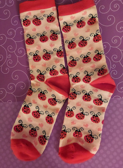 Pink Ladybug Wildlife Woman's Socks