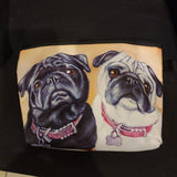 Fawn and Black Pug Dog Makeup Grooming Bag Clutch Purse