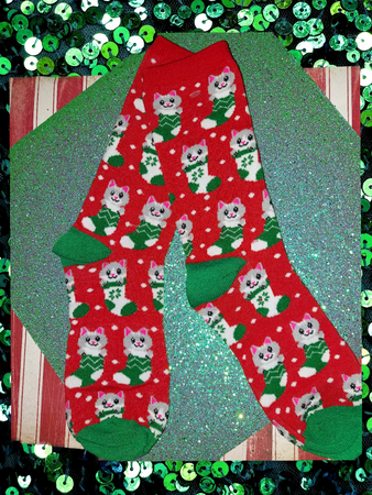 Kitty Cat Stocking Stuffer Christmas Holiday Socks